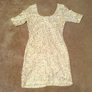 Speechless Cream Sequin Mini Dress